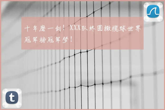 十年磨一剑！XXX队终圆橄榄球世界冠军榜冠军梦！